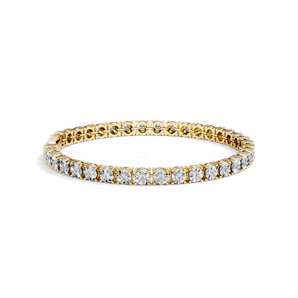 Mens Lab Diamond 1.00ct Tennis Bracelet in 18K Gold Vermeil