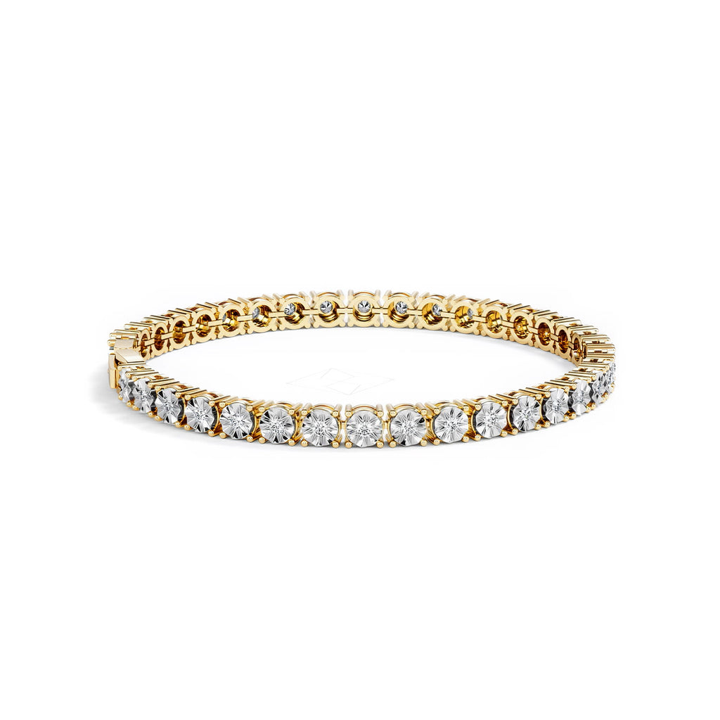 Mens Lab Diamond 1.00ct Tennis Bracelet in 18K Gold Vermeil