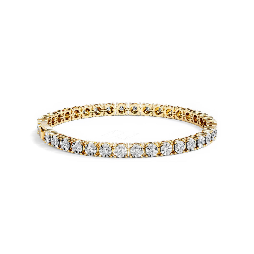 Mens Lab Diamond 1.00ct Tennis Bracelet in 18K Gold Vermeil