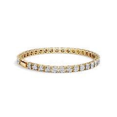 Mens Lab Diamond 1.00ct Tennis Bracelet in 18K Gold Vermeil