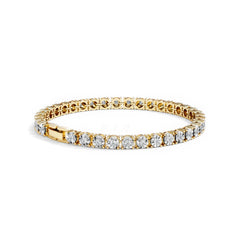 Mens Lab Diamond 1.00ct Tennis Bracelet in 18K Gold Vermeil