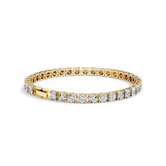 Mens Lab Diamond 1.00ct Tennis Bracelet in 18K Gold Vermeil