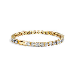Mens Lab Diamond 1.00ct Tennis Bracelet in 18K Gold Vermeil