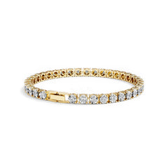 Mens Lab Diamond 1.00ct Tennis Bracelet in 18K Gold Vermeil