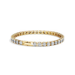 Mens Lab Diamond 1.00ct Tennis Bracelet in 18K Gold Vermeil