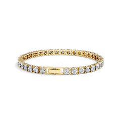Mens Lab Diamond 1.00ct Tennis Bracelet in 18K Gold Vermeil