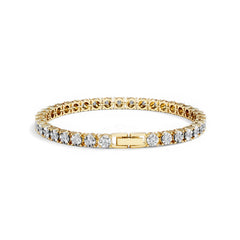 Mens Lab Diamond 1.00ct Tennis Bracelet in 18K Gold Vermeil