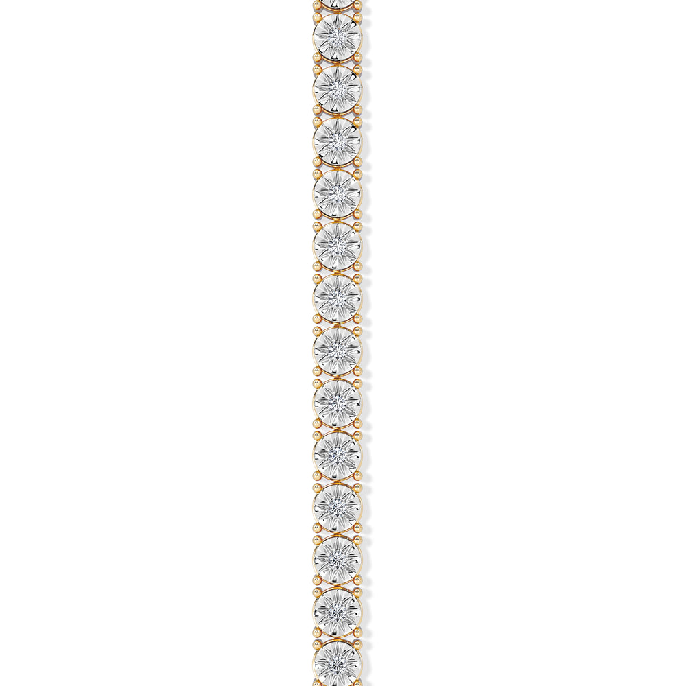 Mens Lab Diamond 1.00ct Tennis Bracelet in 18K Gold Vermeil