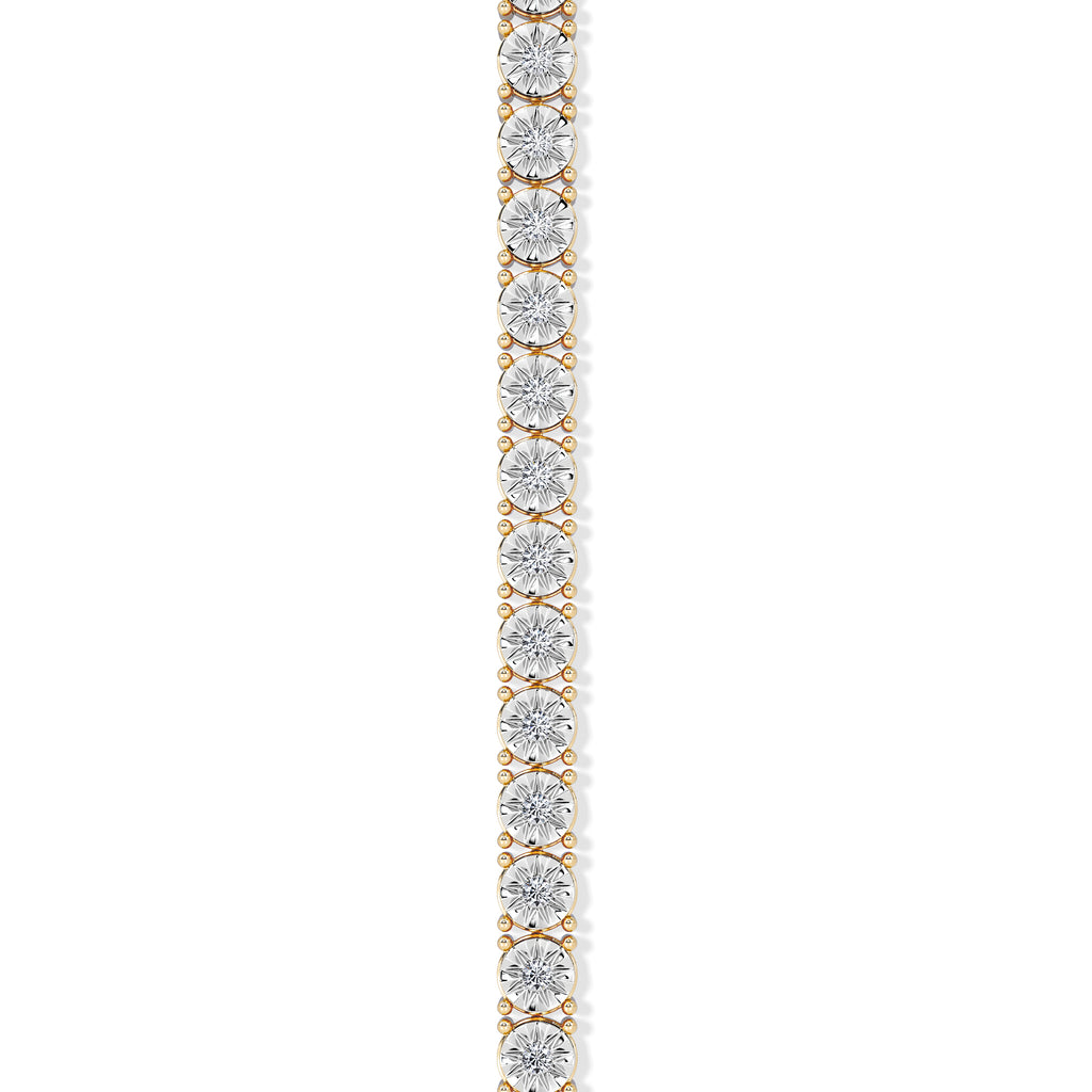 Mens Lab Diamond 1.00ct Tennis Bracelet in 18K Gold Vermeil