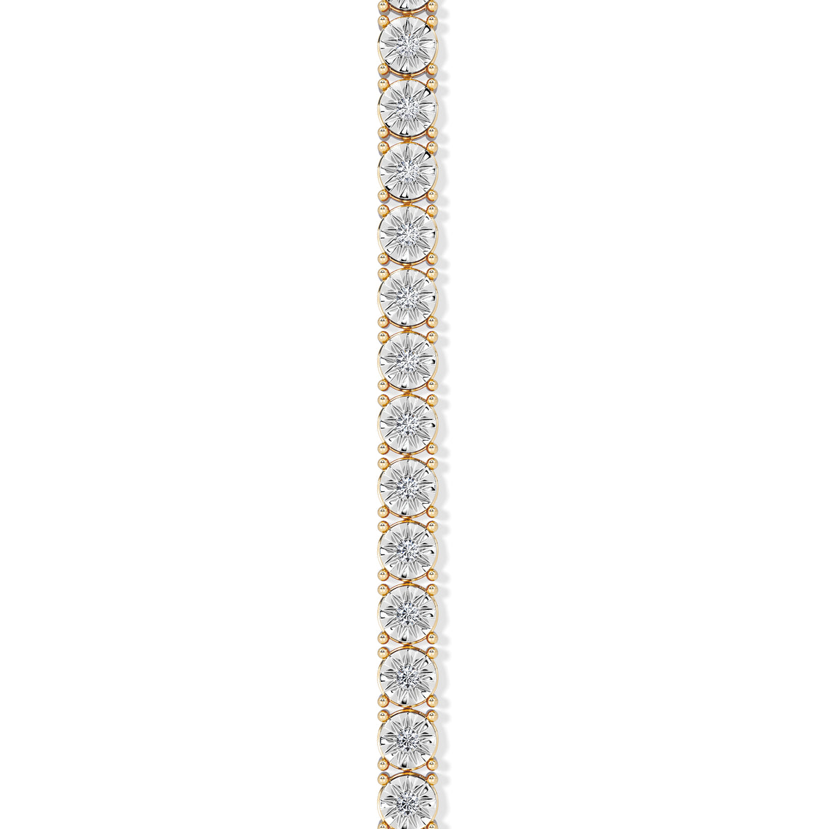 Mens Lab Diamond 1.00ct Tennis Bracelet in 18K Gold Vermeil