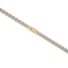 Mens Lab Diamond 1.00ct Tennis Bracelet in 18K Gold Vermeil