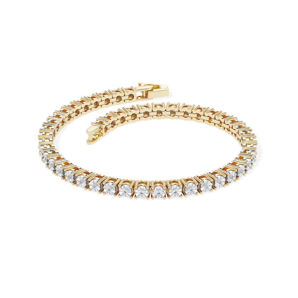 Brilliance 18K Gold Vermeil Lab Diamond Set 0.57ct Tennis Bracelet