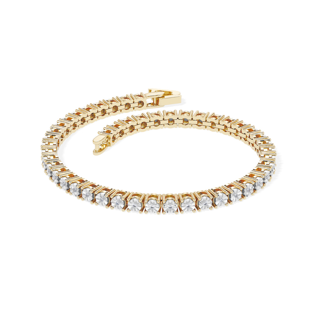 Brilliance 18K Gold Vermeil Lab Diamond Set 0.57ct Tennis Bracelet