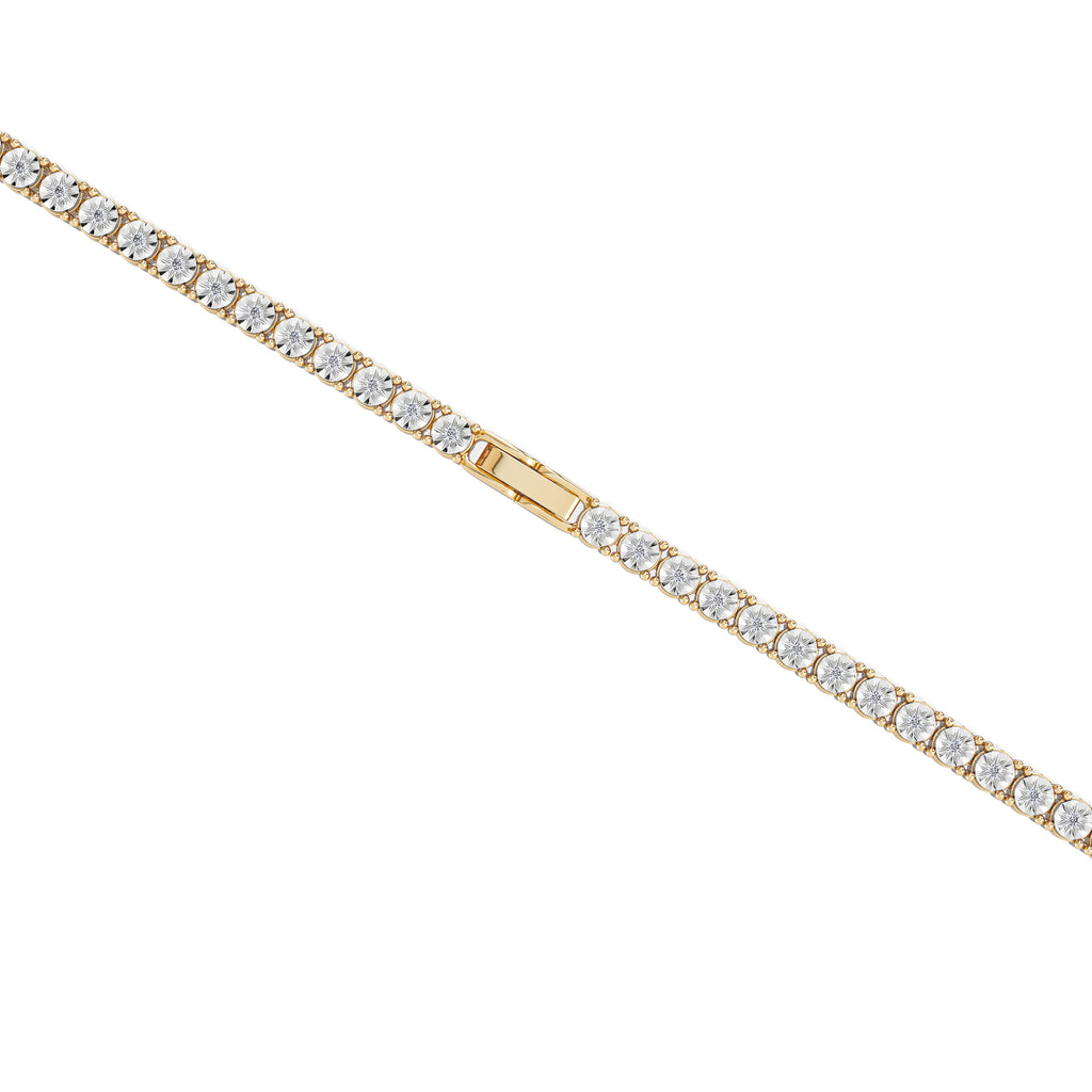 Brilliance 18K Gold Vermeil Lab Diamond Set 0.57ct Tennis Bracelet