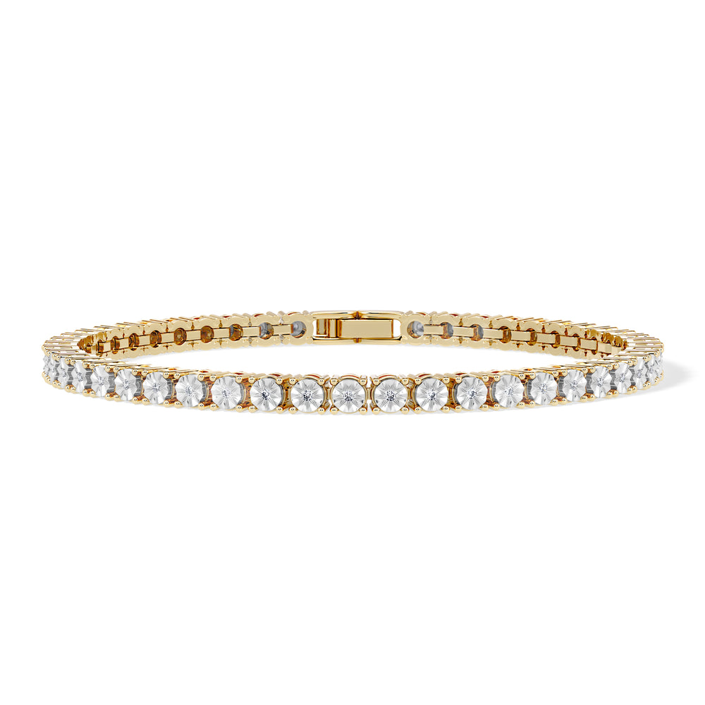 Brilliance 18K Gold Vermeil Lab Diamond Set 0.57ct Tennis Bracelet