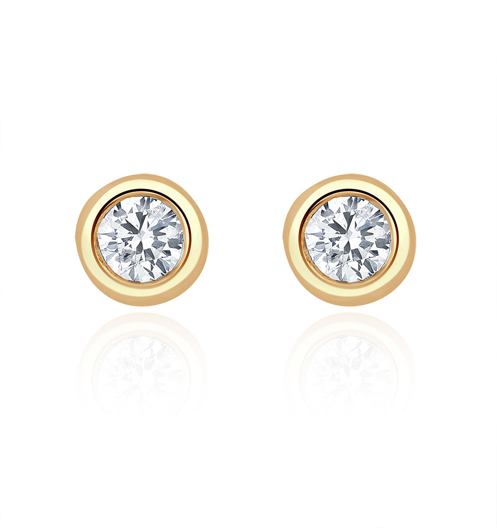 Studs Earrings 0.20CT Diamond 9K Yellow Gold
