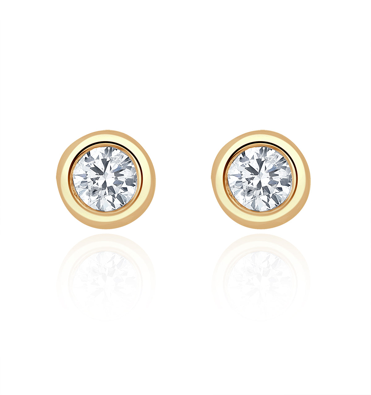 Studs Earrings 0.20CT Diamond 9K Yellow Gold