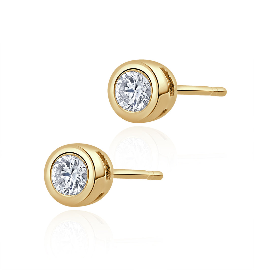 Studs Earrings 0.20CT Diamond 9K Yellow Gold