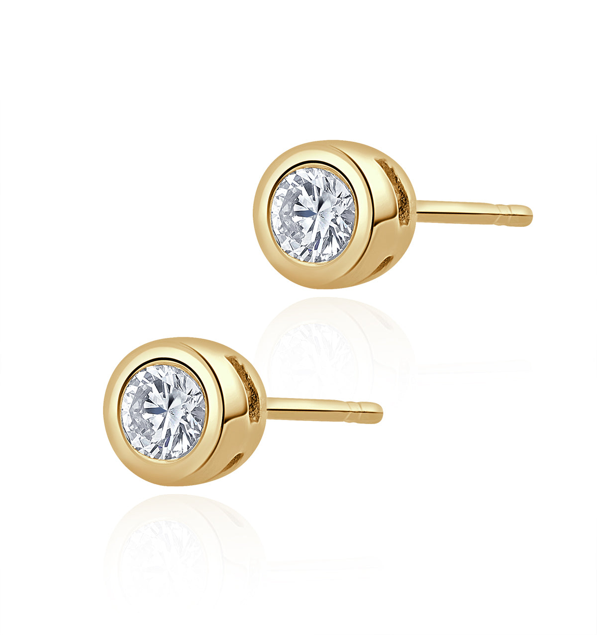 Studs Earrings 0.20CT Diamond 9K Yellow Gold