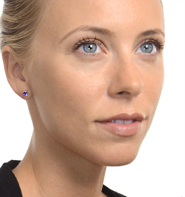 Tanzanite 5 x 4mm (0.70ct) 9K White Gold Earrings