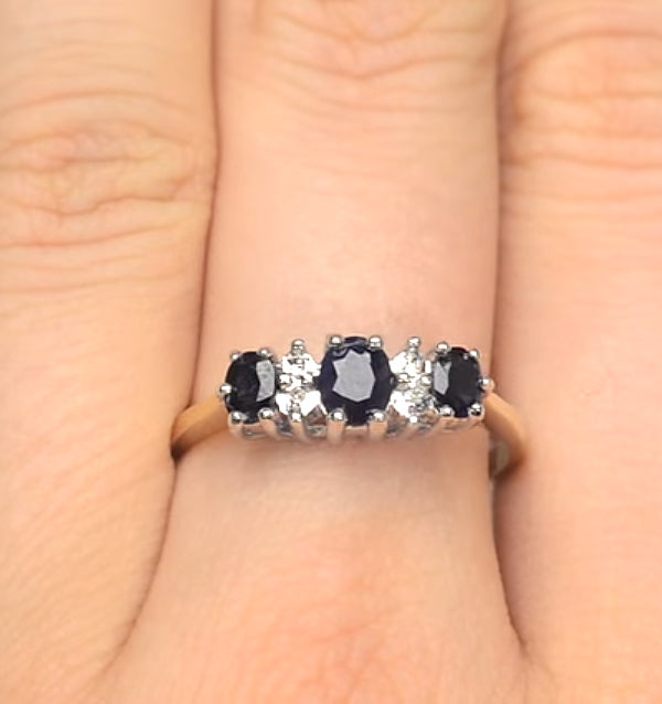 Sapphire 1.00ct And Diamond 9K Gold Ring