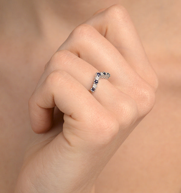 Sapphire 0.25ct And Diamond 9K Gold Ring