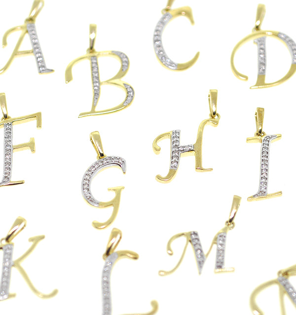9K Gold Diamond Initial 'K' Necklace 0.05ct