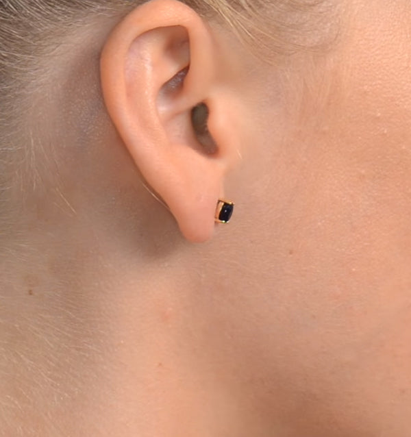 Sapphire 5mm x 4mm 0.80ct 9K Yellow Gold Earrings