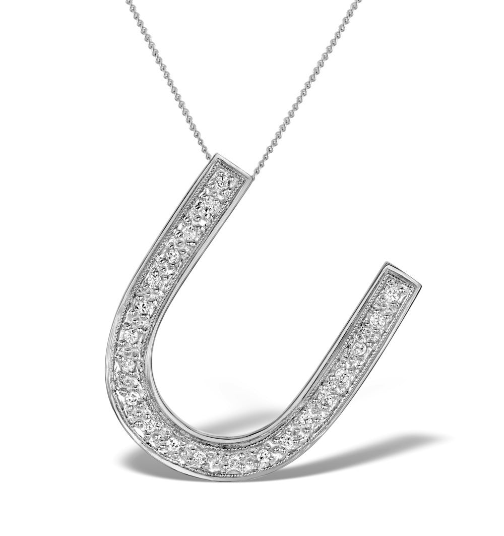 Diamond 0.15ct 9K White Gold Large Initial - RTC-G3817