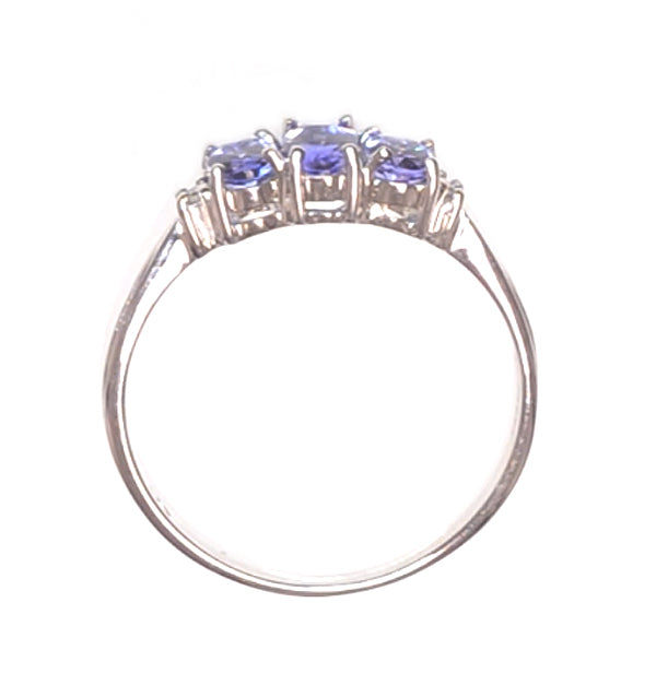 Tanzanite 0.59CT And Diamond 9K White Gold Ring