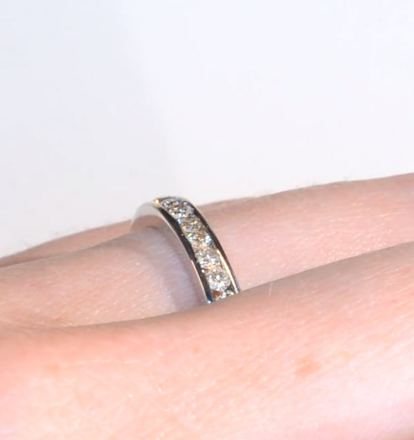 9K White Gold Diamond Eternity Ring 0.91CT
