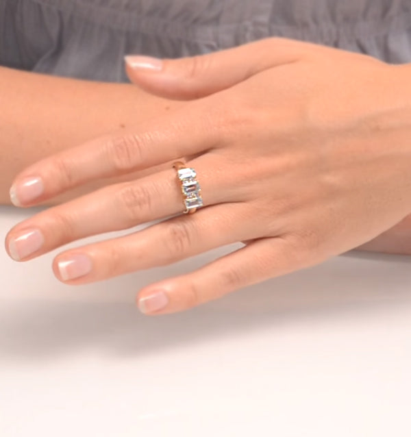 Aquamarine 1.65CT And Diamond 9K Yellow Gold Ring