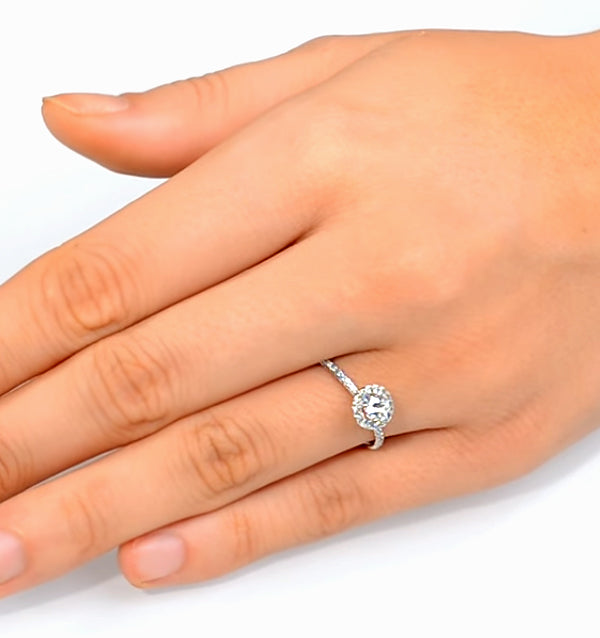 Ella Halo Lab Diamond Engagement Ring 0.55ct in 9K White Gold