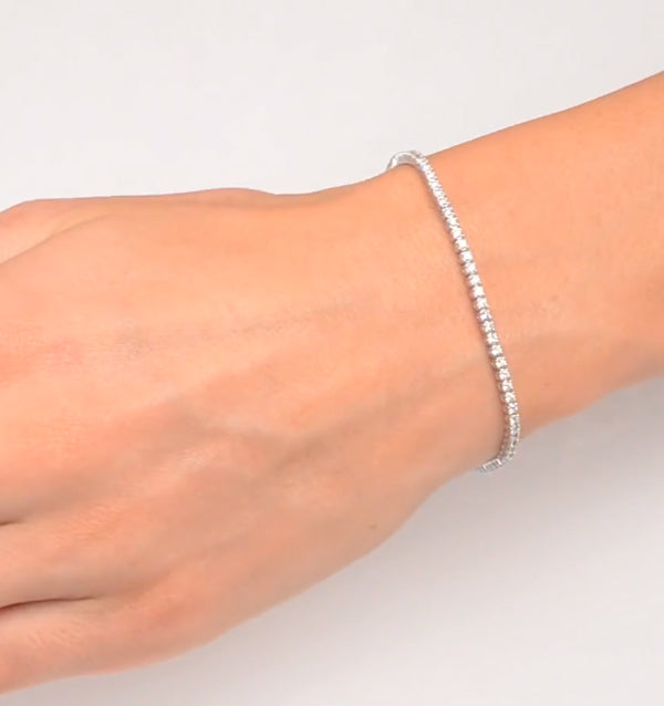 2ct Tennis Bracelet Lab Diamonds Claw Set in 9K White Gold