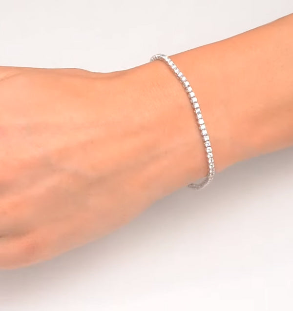 Diamond Tennis Bracelet 18K White Gold Chloe 4.00ct G/Vs