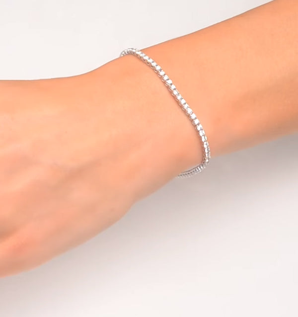 Chloe Lab Diamond Tennis Bracelet 3.00ct F/VS Set in 18K White Gold