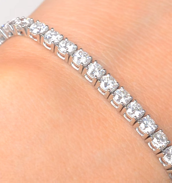Chloe Lab Diamond Tennis Bracelet 7.00ct G/VS Set in 18K White Gold