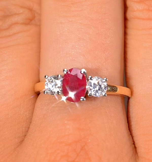 Ruby 1.15ct And Diamond 0.50ct 18K Gold Ring