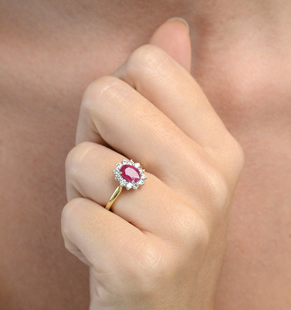 Ruby 1.15ct And Diamond 0.50ct 18K Gold Ring FET25-T