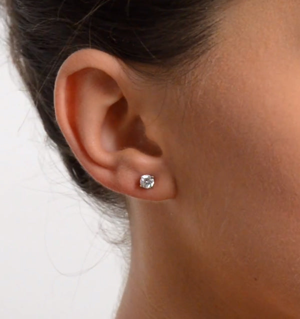 Diamond Earrings 0.66CT Studs Premium Quality 18K White Gold - 4.5mm
