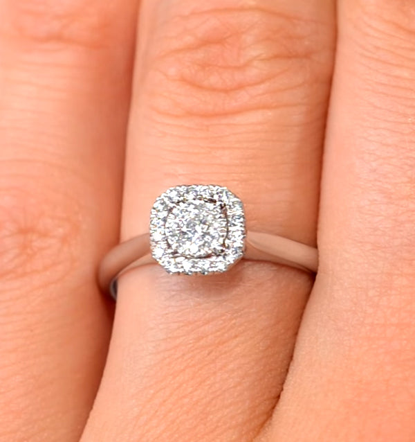 0.25ct Diamond Engagement Ring 18K White Gold Galileo FT65