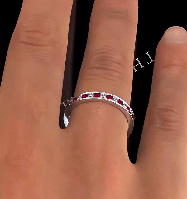 Eternity Ring Lauren Diamonds G/VS and Ruby 1.10CT - Platinum