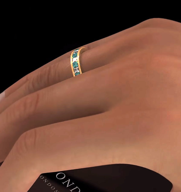 Eternity Ring Lauren Diamonds G/VS and Emerald 2.20CT in 18K Gold