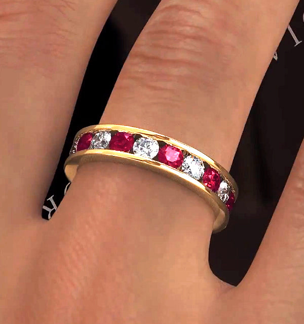 ETERNITY RING RAE DIAMONDS H/SI AND RUBY 1.80CT - 18K GOLD