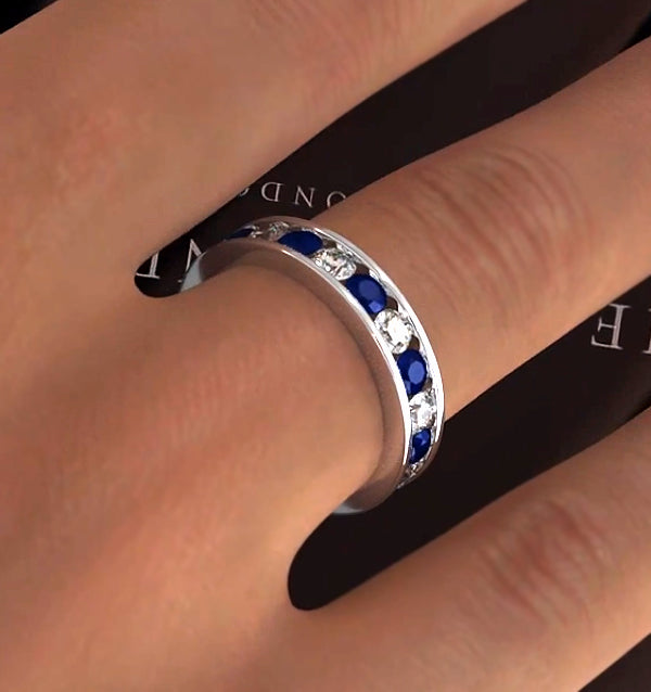 ETERNITY RING RAE DIAMONDS H/SI AND SAPPHIRE 1.90CT - Platinum