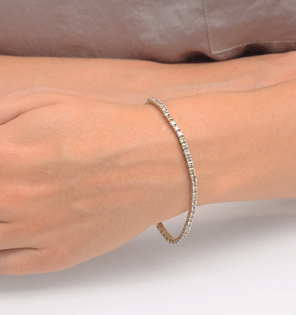 Chloe Lab Diamond Tennis Bracelet 3.00ct F/VS Set in 9K Gold