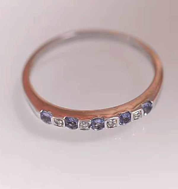 Tanzanite And Diamond 18K White Gold Ring