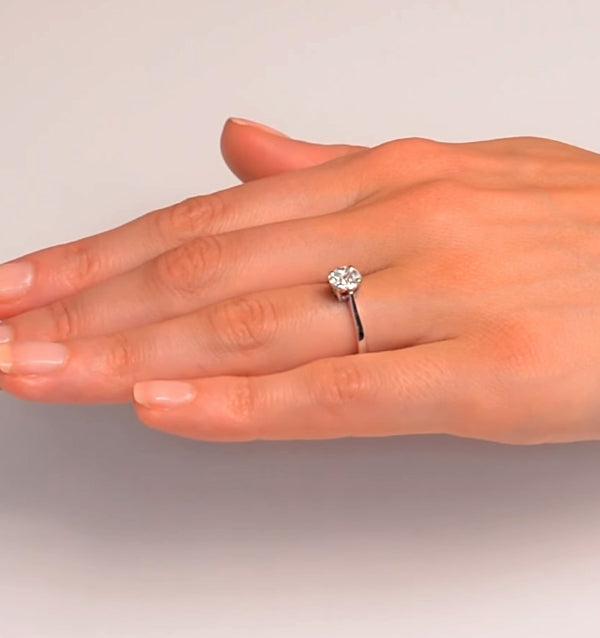 Galileo 1.00ct Look Diamond 0.38ct And 18K White Gold Ring