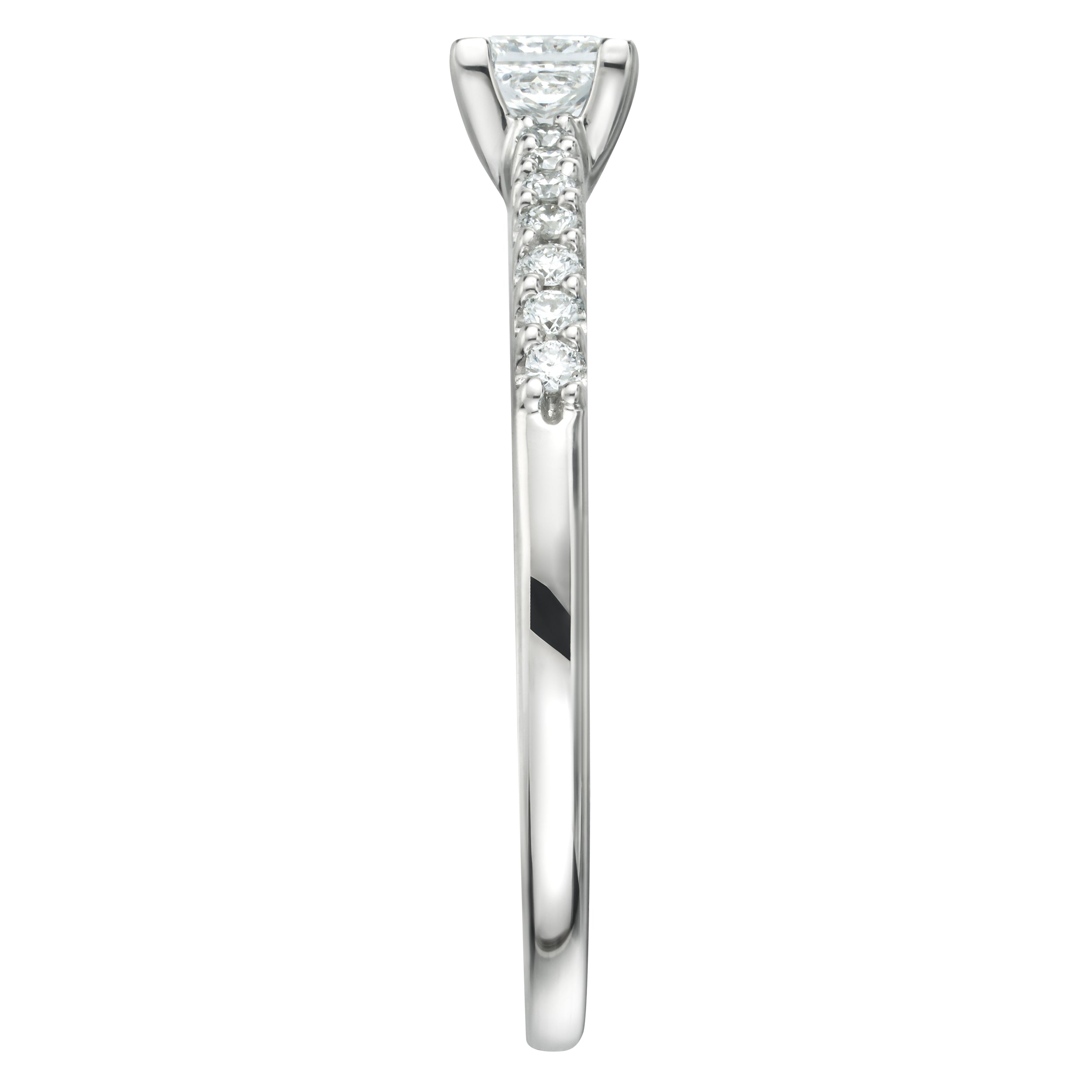Princess Cut Lab Diamond Engagement Ring 0.50ct H/Si in 9K White Gold