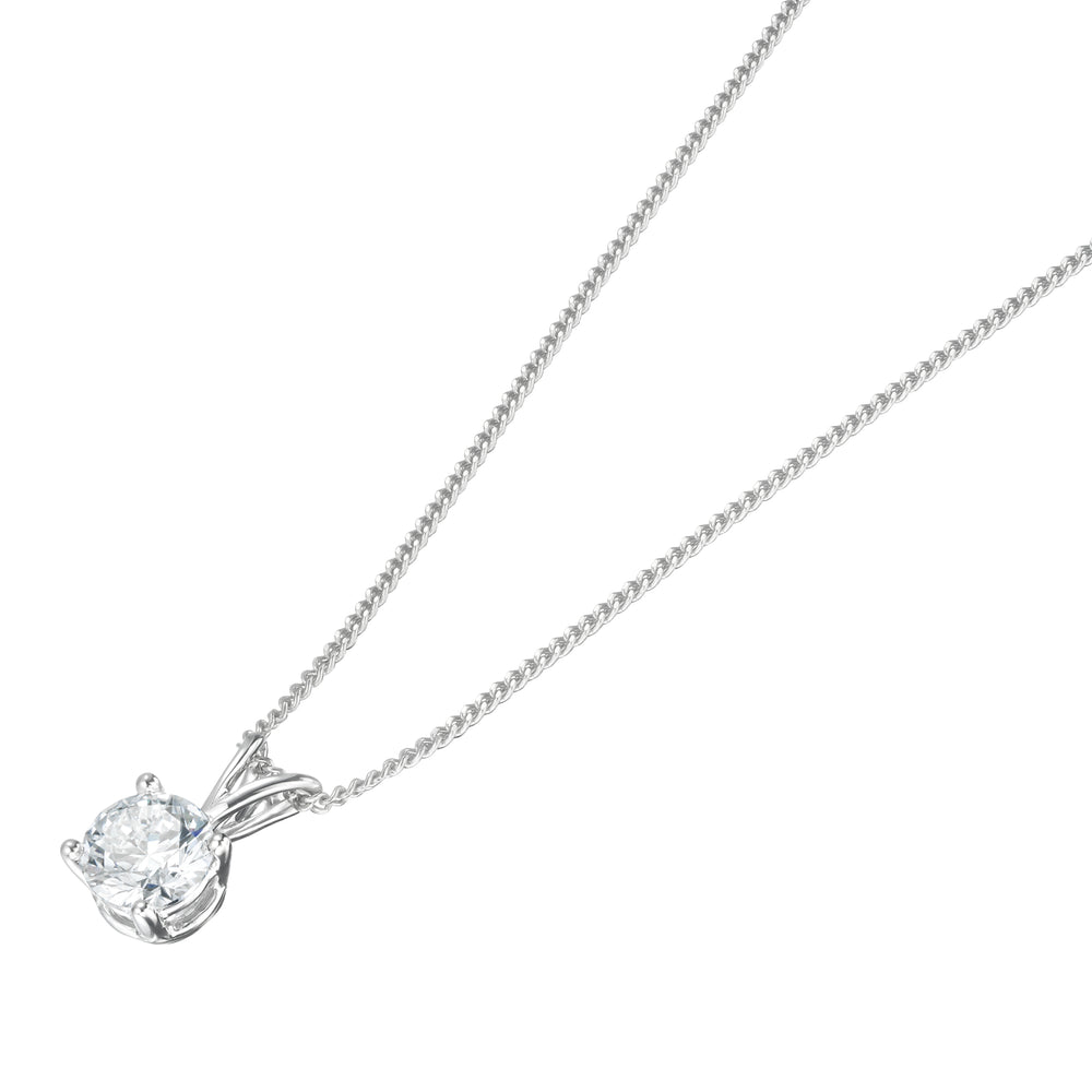 Chloe 0.50ct Lab Diamond Solitaire Necklace Pendant in 9K White Gold H/Si